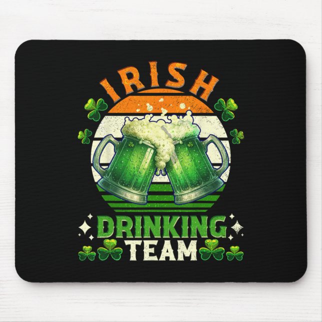 Mousepad Funny Dia de São Patrício Irish Beer Bebendo Team  (Frente)