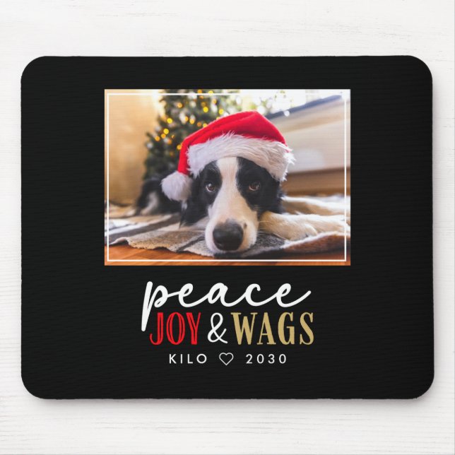 Mousepad Funny Dog Lover Christmas Photo Cute D  (Frente)