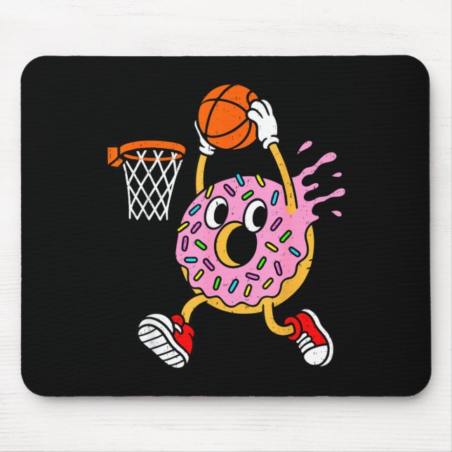Mousepad Funny Donut Dunking Basketball Doughnut Food Champ (Frente)