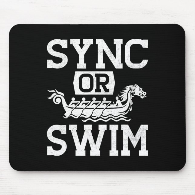 Mousepad Funny Dragon Boat Racing Paddle Sync Or Swim  (Frente)
