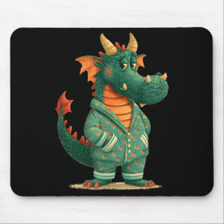 Mousepad Funny dragon in sleepwear for dragons and pajamas