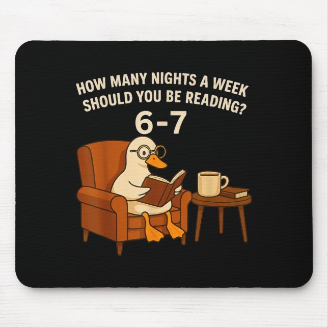Mousepad Funny Duck Reading Book 67 Six Seven Meme  (Frente)