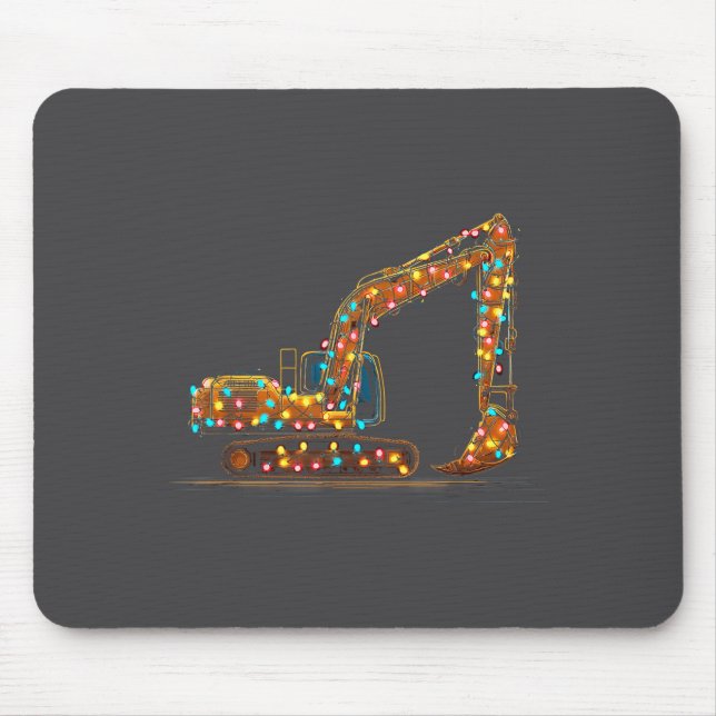 Mousepad Funny Excavator Christmas Graphics Lights Lover  (Frente)