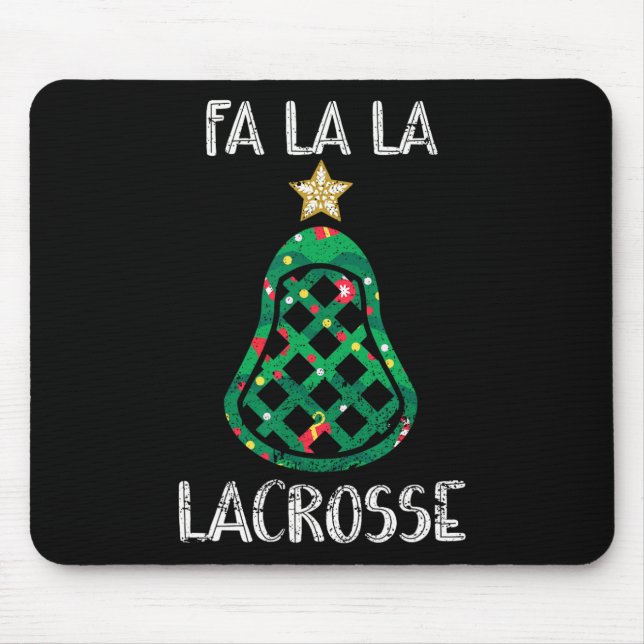 Mousepad Funny Fa La Lacrosse Player Lax Christmas (Frente)
