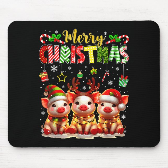 Mousepad Funny Farmer Merry Christmas Reindeer Santa Gs Fam (Frente)