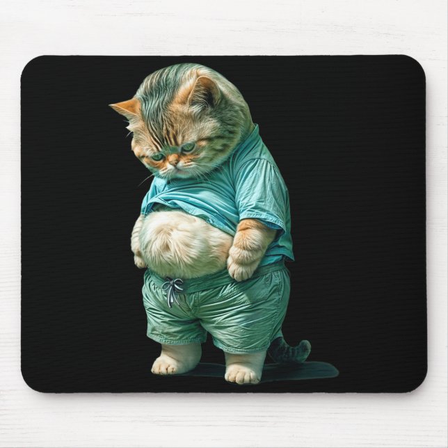 Mousepad Funny Fat Cat Ia Art Design Print  (Frente)