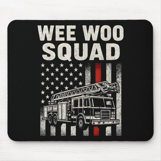 Mousepad Funny Firefighter Art For Men Women Kids Fire Truc (Frente)