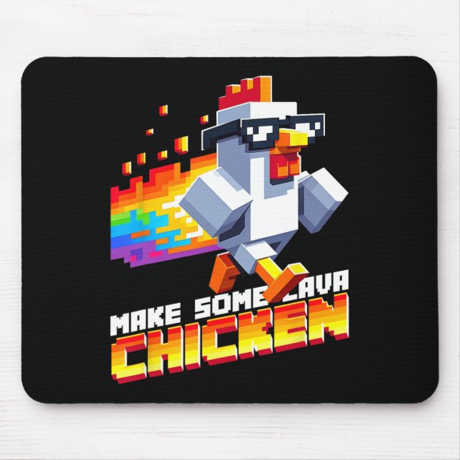 Mousepad Funny Game Humor Meme Make Some Chicken Pixel Art  (Frente)