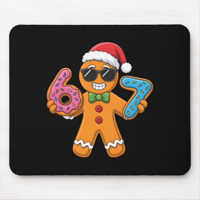 Mousepad Funny Gingerbread Six Seven 67 Ice Cream Christmas (Frente)