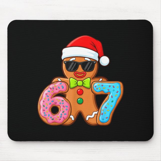 Mousepad Funny Gingerbread Six Seven 67 Ice Cream Drip Chri (Frente)