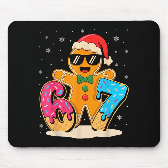 Mousepad Funny Gingerbread Six Seven 67 Ice Cream Drip Chri (Frente)