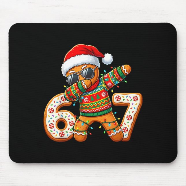 Mousepad Funny Gingerbread Six Seven 67 Ice Cream Drip Chri (Frente)
