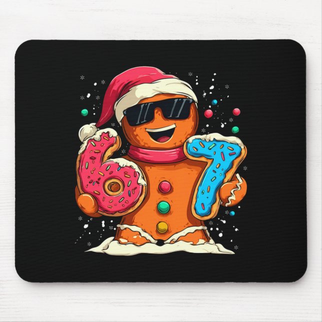 Mousepad Funny Gingerbread Six Seven 67 Ice Cream Drip Chri (Frente)