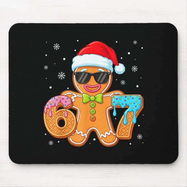 Mousepad Funny Gingerbread Six Seven 67 Ice Cream Drip Chri (Frente)