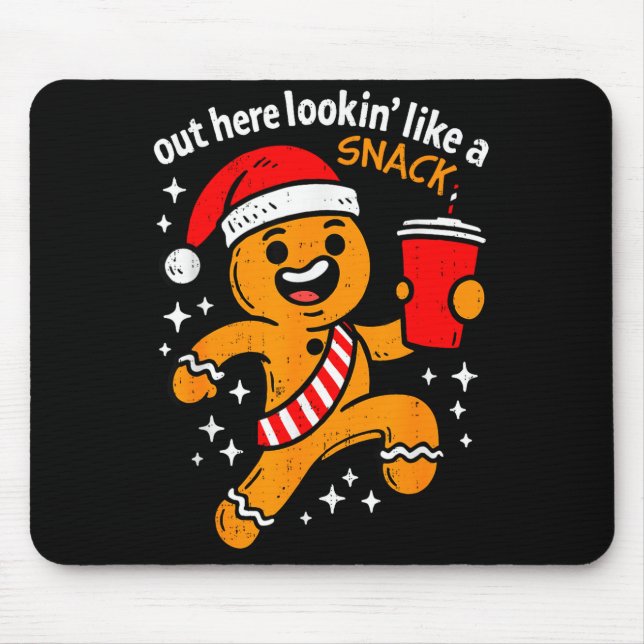 Mousepad Funny Gingerbread Snack Christmas Xmas Teens Girls (Frente)