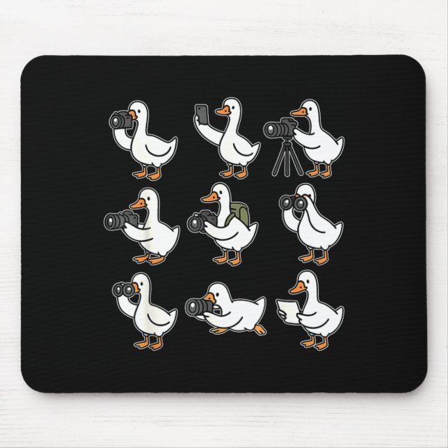 Mousepad Funny Goose Photographer Photography Camera Photo  (Frente)