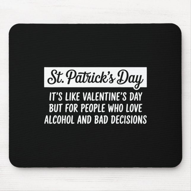 Mousepad Funny Happy St Patricks Day Irish Shamrock Lucky M (Frente)