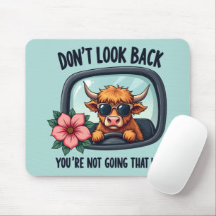 Mousepad Funny Highland Cow Retro Western Motivation Art