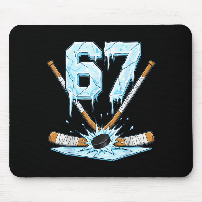 Mousepad Funny Hockey 67 Meme 6-7 Six Seven Gen Alpha Ice H (Frente)