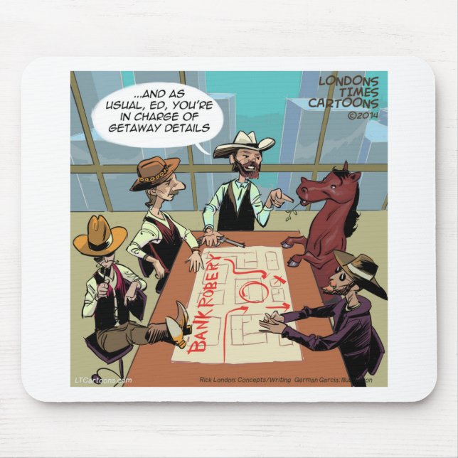Mousepad Funny Horse Bank Robber (Frente)