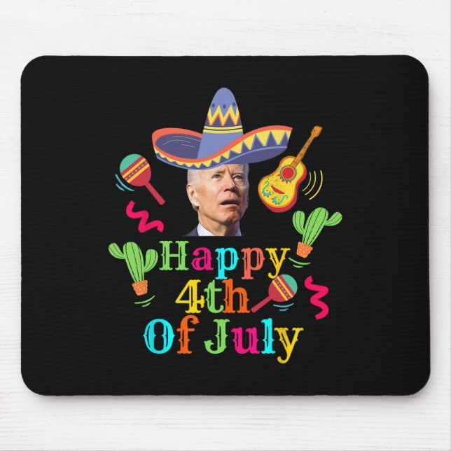 Mousepad Funny Joe Biden Happy 4 De Julho Surpresa Cinco D (Frente)