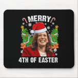 Mousepad Funny Kamala Harris Natal Santa Hat Feliz 4<br><div class="desc">Funny Kamala Harris Natal Santa Hat Feliz 4º Da Páscoa 1</div>