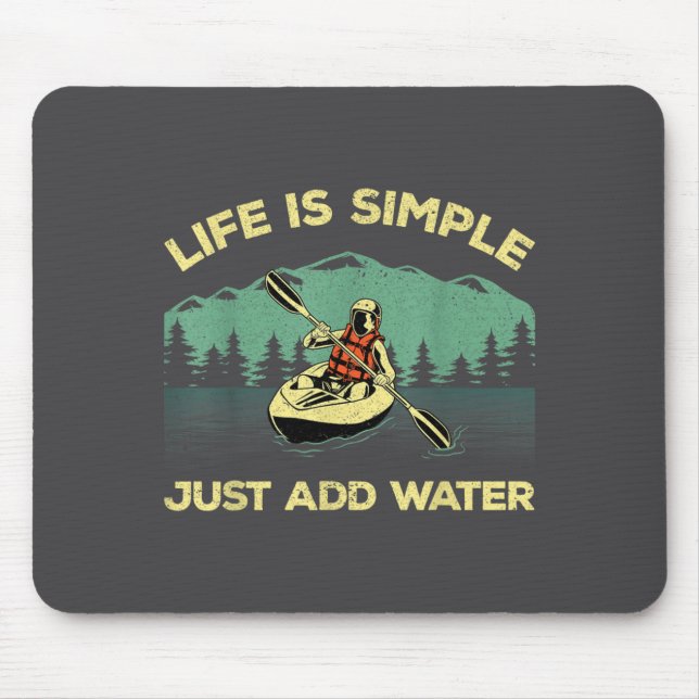 Mousepad Funny Kayaking Design For Men Women Paddling Canoe (Frente)