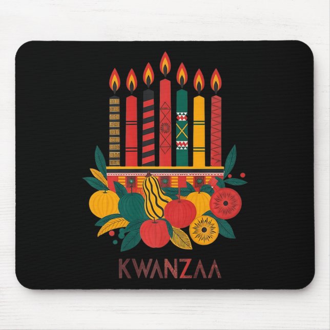 Mousepad Funny Kinara Sete Velas Kwanzaa Celebração 1 (Frente)