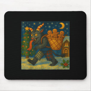 Mousepad Funny Krampus Biscoito de Gengibre Noite Festivo A