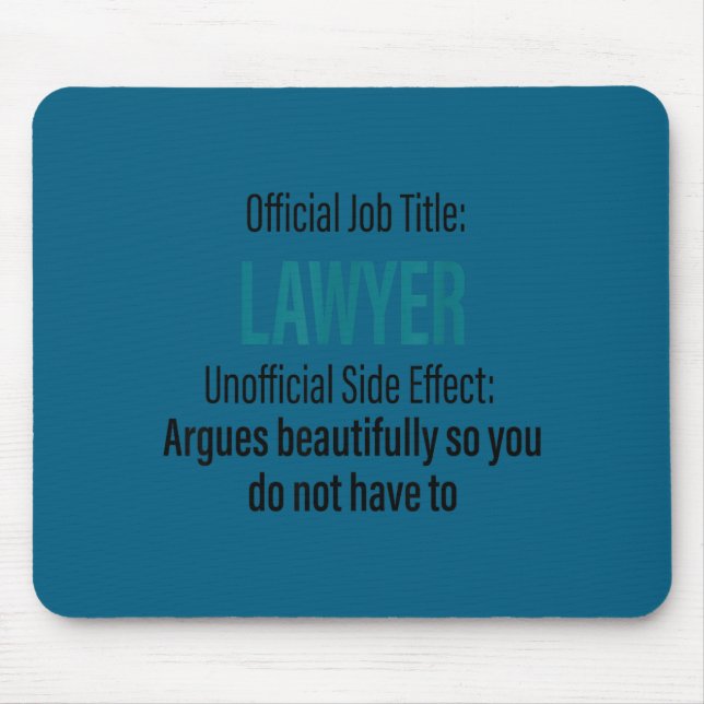 Mousepad Funny lawyer definition quote attorney student (Frente)