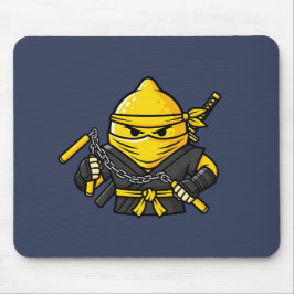 Mousepad Funny Lemon Shinobi Ninja Nunchucks Illustration