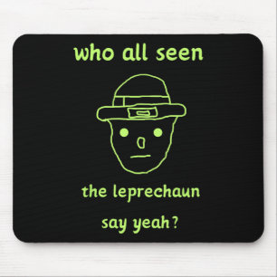 Mousepad Funny Leprechaun Amateur Sketch Meme Rua Irlandesa