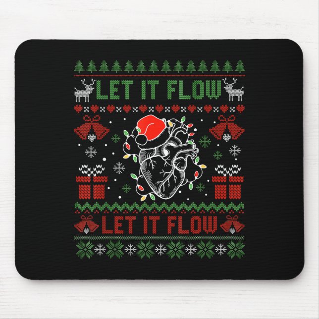 Mousepad Funny Let It Flow Anatomy Heart Cardiac Nurse Grou (Frente)