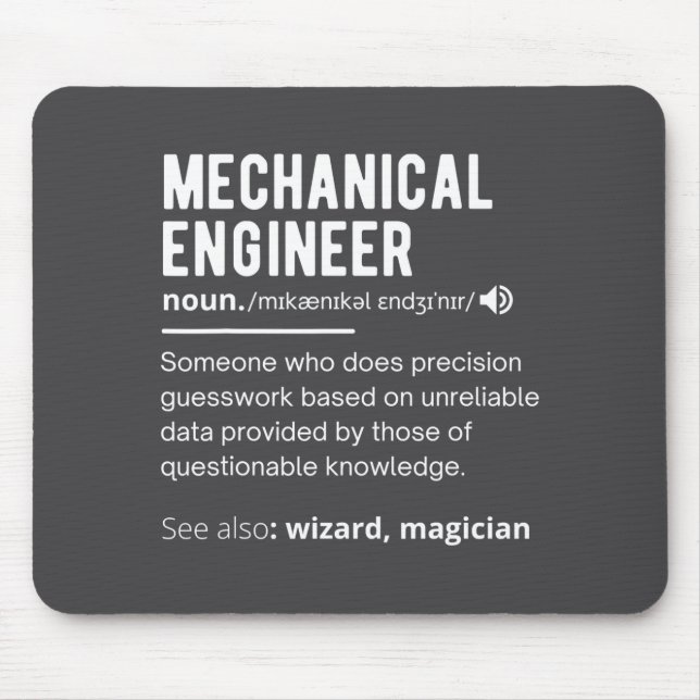 Mousepad Funny Mechanical Engineer Definition Engineering  (Frente)