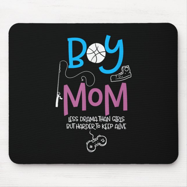 Mousepad Funny Mom of Boys Proud Mom Good Mothers Day (Frente)