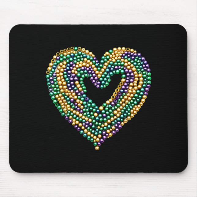 Mousepad Funny New Orleans Beads Heart We Stand Nola Strong (Frente)