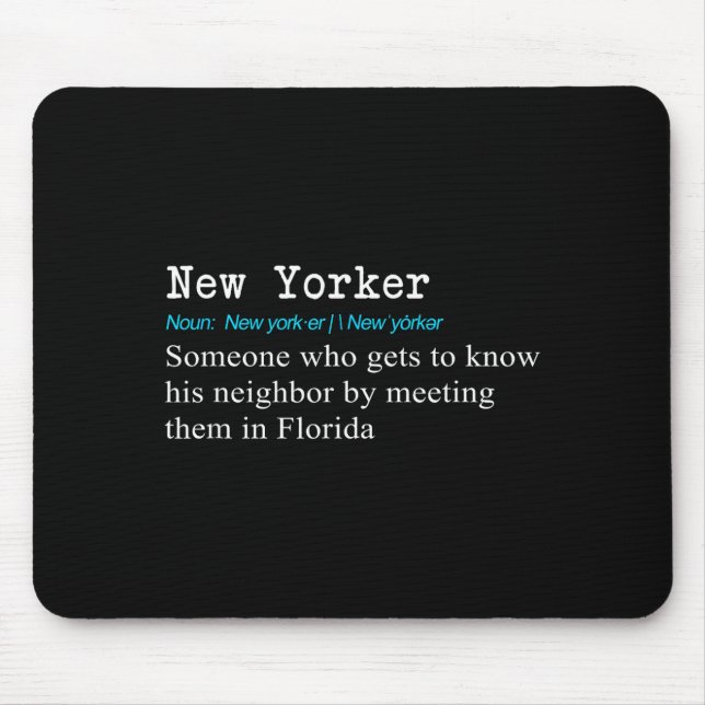Mousepad Funny New Yorker Dictionary Definition Gif  (Frente)