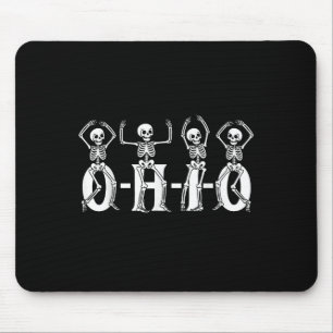 Mousepad Funny O-h-i State Skeleton Ohio Halloween Vintag