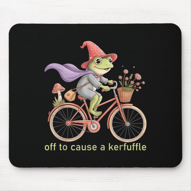Mousepad Funny Off To Cause A Kerfuffle Whimsical Wizard Fr (Frente)