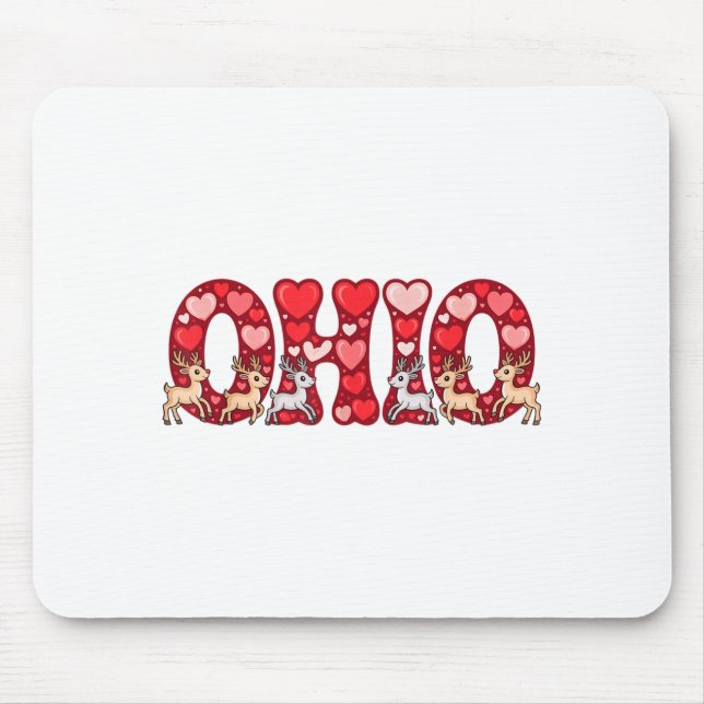 Mousepad Funny Ohio Deer Midwestern Party O-h-i-o In Valent (Frente)