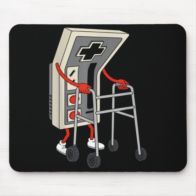 Mousepad Funny Old Gamer Gaming Retro 80s 90s Video Game Ol (Frente)