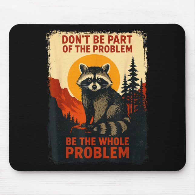 Mousepad Funny Raccoon Nature Wildlife Outdoor Graphic Sarc (Frente)