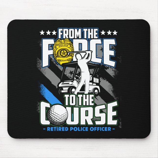 Mousepad Funny Retired Lice Officer Golf Retirement Gift  (Frente)