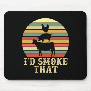 Mousepad Funny Retro Party Smoker Chef Pai Gift I d Smo