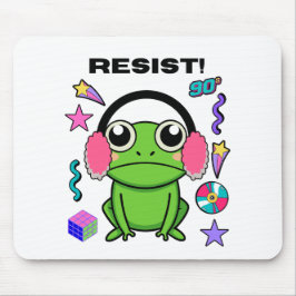 Mousepad Funny Retro Resist Frog – Vintage 90s Rebellion Fr