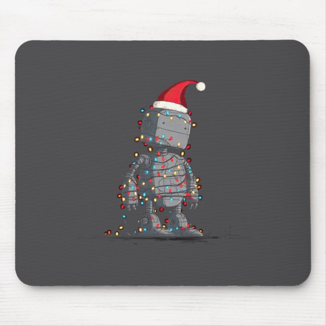 Mousepad Funny Robot Christmas Graphics Lights Lover Long S (Frente)