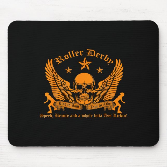 Mousepad Funny Roller Derby Lover Quotes Gift, Live To Jam  (Frente)