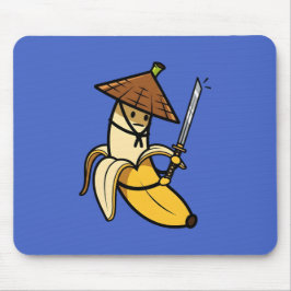 Mousepad Funny Samurai Banana Ronin Cartoon Illustration