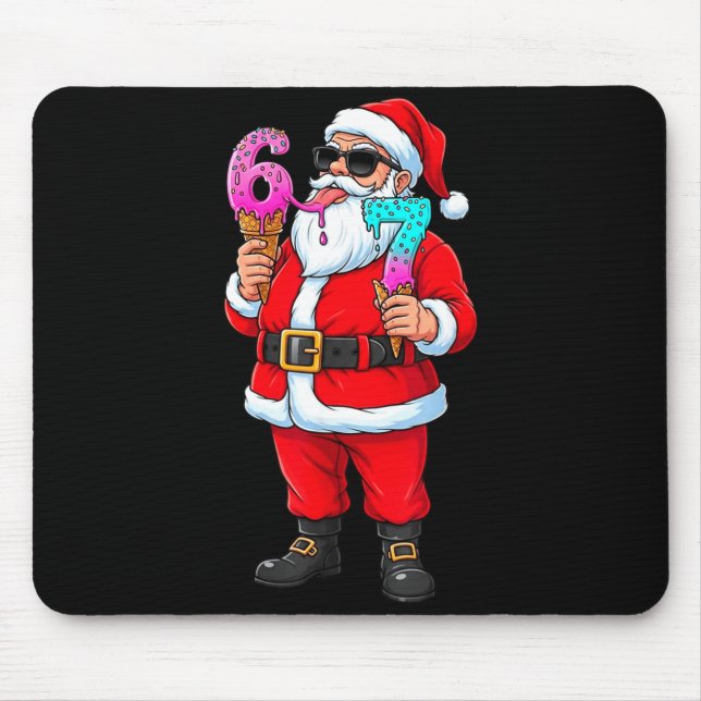 Mousepad Funny Santa 67 Ice Cream Christmas Drip Xmas Teens (Frente)