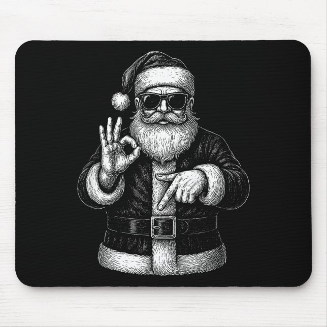 Mousepad Funny Santa 6 7 Meme Design _ Christmas Math Humor (Frente)